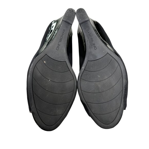 Bandolino Black Peep Toe Wedge Shoes Size 10M Textile Upper Professional Style - Picture 5 of 6
